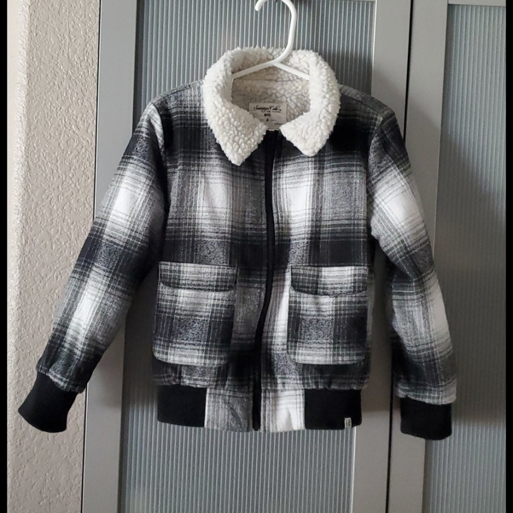 BOY'S 4T plaid bomber jacket